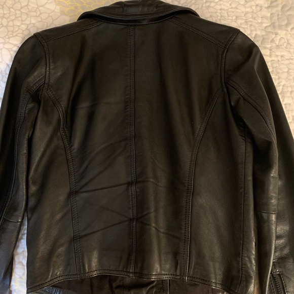Madewell perfect leather Moto jacket true black, size XS - Picture 8 of 15